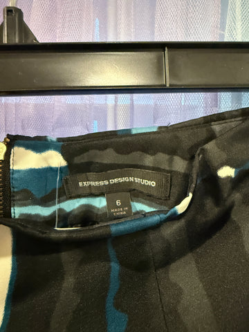 Express Design Studio brand label and size 6 label inside waistband