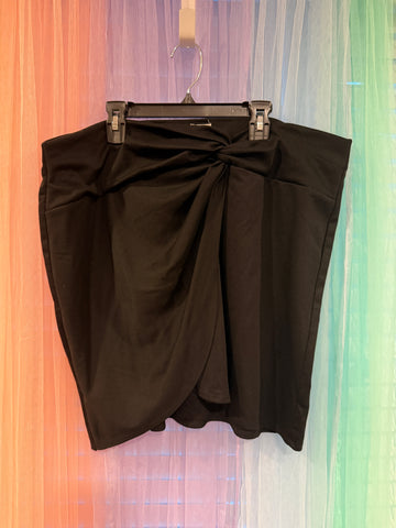 A New Day black skirt with tie-front waist detail and draped wrap-look front