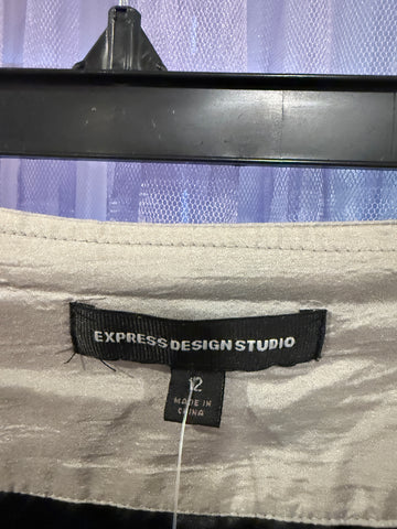 Express Design Studio brand label and size 12 label inside skirt waistband