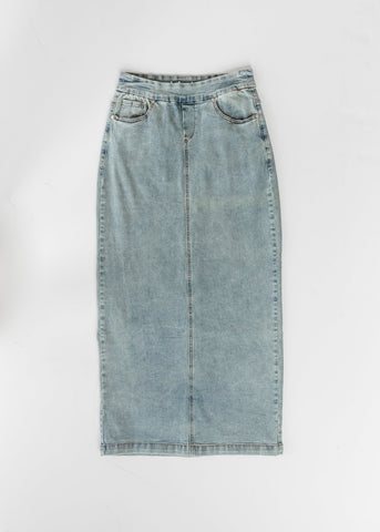 Donna Classic Wash Maxi Denim Skirt