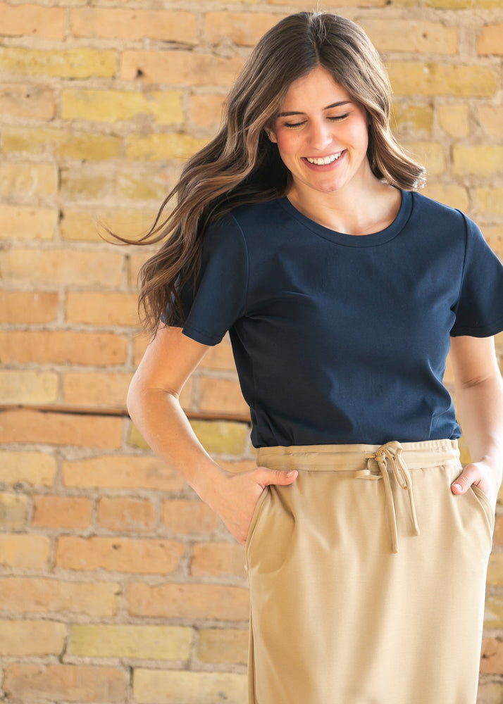 Essential Navy Flutter Sleeve Top
