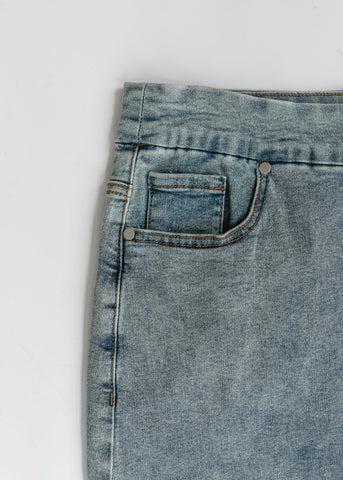 Sandra Classic Wash Midi Denim Skirt