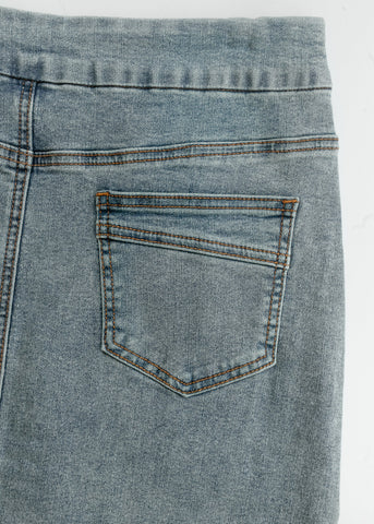 Sandra Classic Wash Midi Denim Skirt