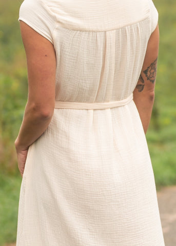 Willow Blush Pink Cotton Gauze Midi Dress